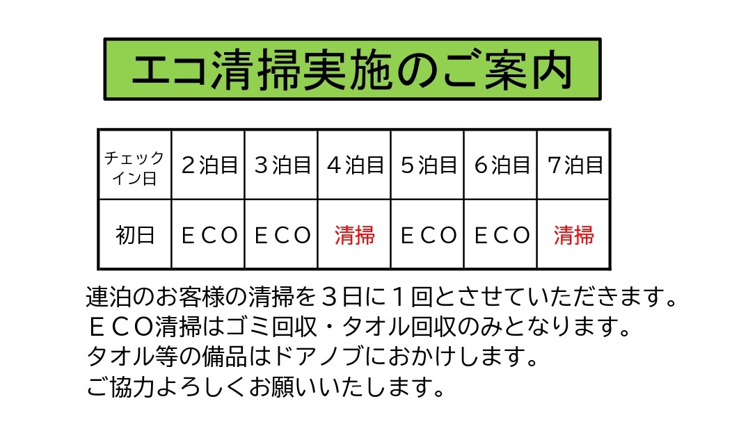 エコ清掃実施のご案内